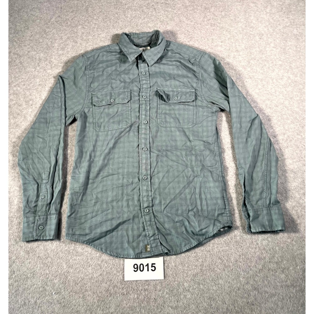 Mutual Weave Flannel Shirt Mens Small Gray Plaid Cotton Snap Up